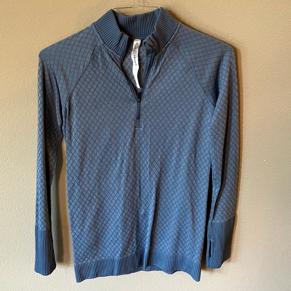 Lululemon tech fleece half zip with embroidery detailing